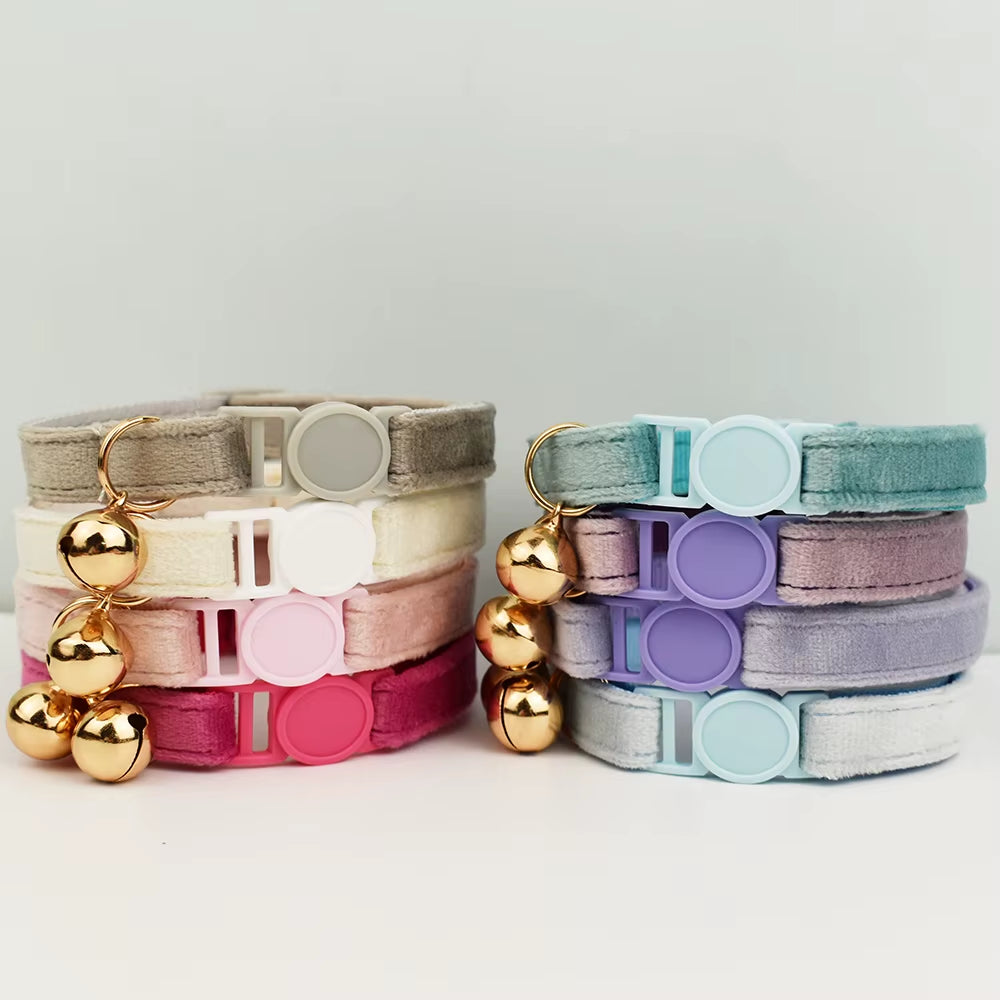 Cat Collar Bowknot Adjustable Safety Pet Collar Velvet Cat Collar Prevent Cats from Choking