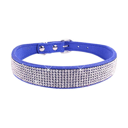 Dog Collar Crystal Glitter Rhinestone Pet Collars Zinc Alloy Buckle Collar for Small Medium Dogs Cats Chihuahua Pug Dog Collar