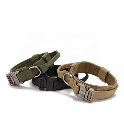 Tactical Dog Durable Collar Nylon Collar for Medium Large Dog Adjustable Explosion-Proof Pet Collar Dog Accessories Pet Supplies