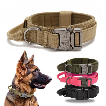Tactical Dog Durable Collar Nylon Collar for Medium Large Dog Adjustable Explosion-Proof Pet Collar Dog Accessories Pet Supplies