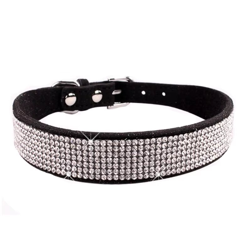 Dog Collar Crystal Glitter Rhinestone Pet Collars Zinc Alloy Buckle Collar for Small Medium Dogs Cats Chihuahua Pug Dog Collar