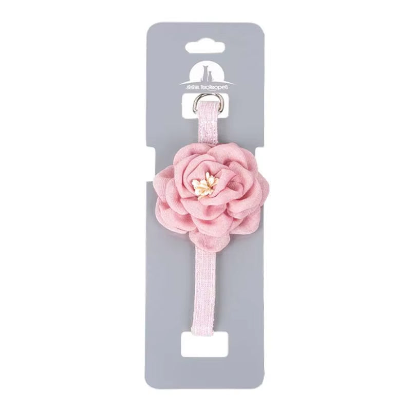 Cat Collar Adjustable Bow Tie Cat Flower Collar Safety Button Tie Necklace Puppy and Cat Gift Pet Accessories Puppy Collar