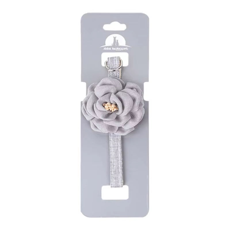 Cat Collar Adjustable Bow Tie Cat Flower Collar Safety Button Tie Necklace Puppy and Cat Gift Pet Accessories Puppy Collar