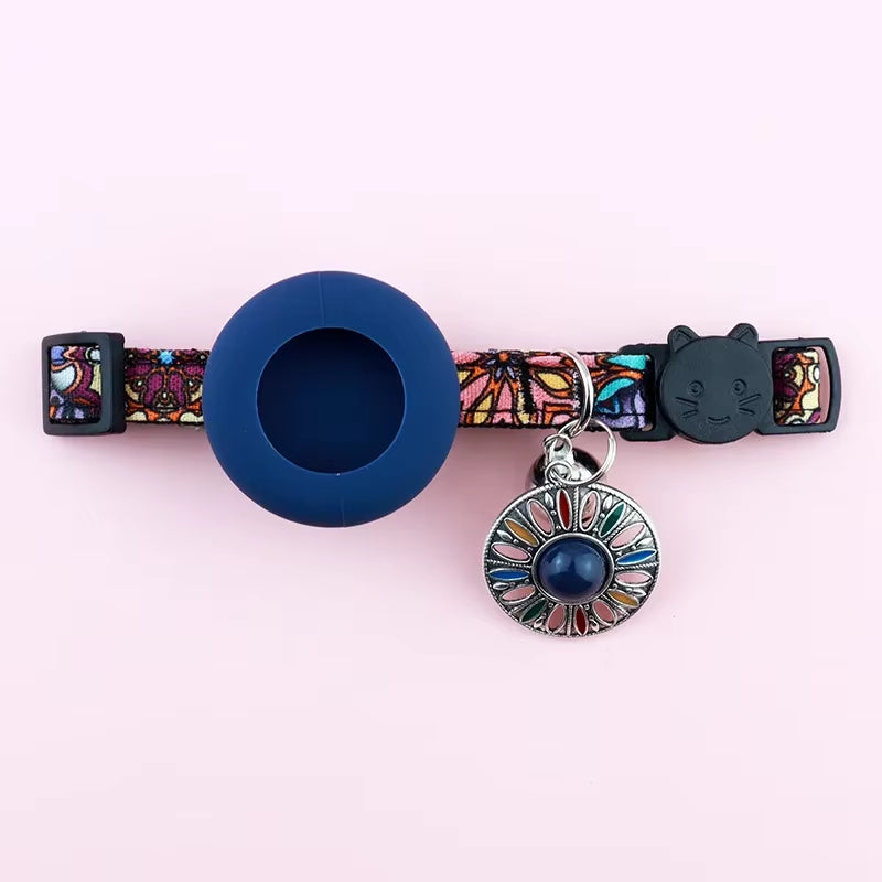 Airtag Cat Collar,Integrated GPS Cat Collar with Air Tag Holder & Bell,Adjustable Breakaway Cat Collar for Girl Boy Cats Puppies