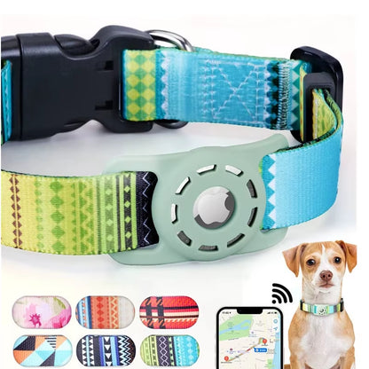 Reflective Collar for Airtag, Dog and Cat Collar, Pet Item, Puppy, Apple Air Tag Holder, Print with Bell, Breakaway Accesorios