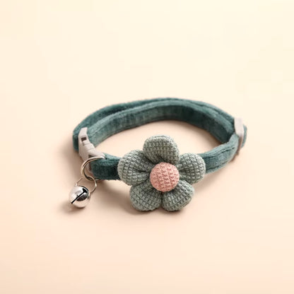 1Pc Cat Collar with Cute Flower Adjustable Buckle Cat Collar Bell Collar Cat Small Pet Supplies Kitten Collar Small Dog Acce