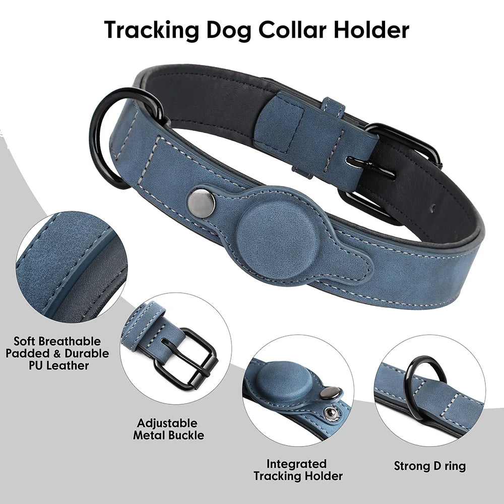 PU Leather Dog Collar High Quality Pet Collars Necklace Anti-Lost Tag Collar Adjustable for Small Medium Pet Dogs Accessories