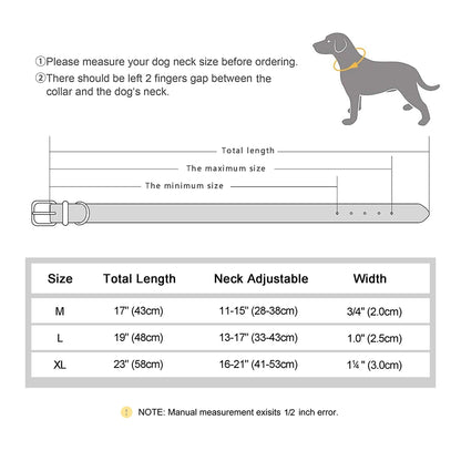 PU Leather Dog Collar High Quality Pet Collars Necklace Anti-Lost Tag Collar Adjustable for Small Medium Pet Dogs Accessories