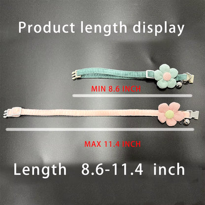 1Pc Cat Collar with Cute Flower Adjustable Buckle Cat Collar Bell Collar Cat Small Pet Supplies Kitten Collar Small Dog Acce