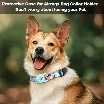 S/M/L Digital Printing Pet Adjustable Collar Puppy Kitten Necklace Collar with Airtag Holder Case Anti-Lost Dog Collar