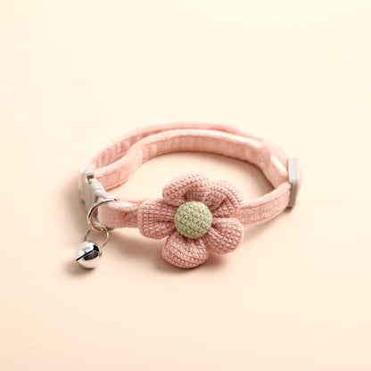 1Pc Cat Collar with Cute Flower Adjustable Buckle Cat Collar Bell Collar Cat Small Pet Supplies Kitten Collar Small Dog Acce