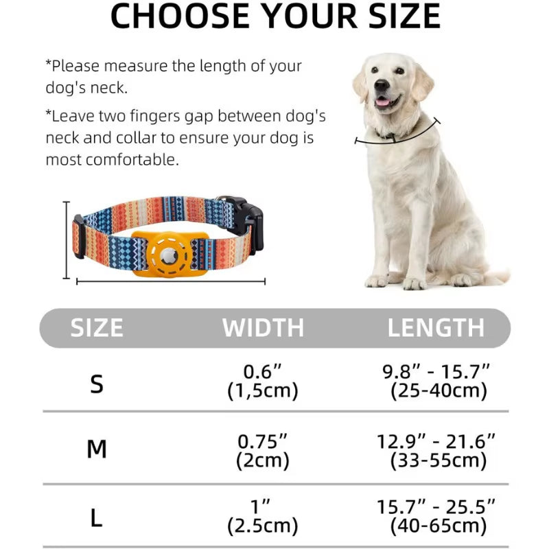 Reflective Collar for Airtag, Dog and Cat Collar, Pet Item, Puppy, Apple Air Tag Holder, Print with Bell, Breakaway Accesorios