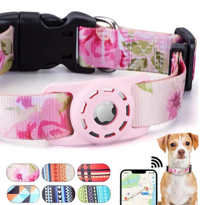 Reflective Collar for Airtag, Dog and Cat Collar, Pet Item, Puppy, Apple Air Tag Holder, Print with Bell, Breakaway Accesorios