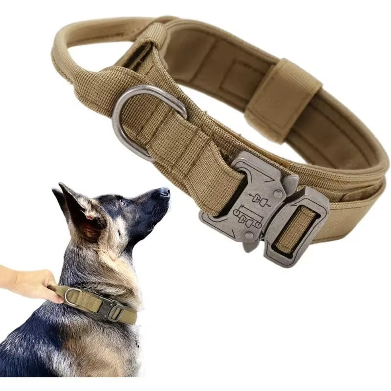 Tactical Dog Durable Collar Nylon Collar for Medium Large Dog Adjustable Explosion-Proof Pet Collar Dog Accessories Pet Supplies