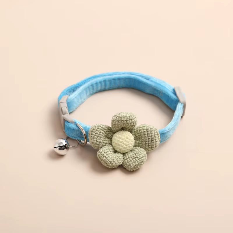 1Pc Cat Collar with Cute Flower Adjustable Buckle Cat Collar Bell Collar Cat Small Pet Supplies Kitten Collar Small Dog Acce