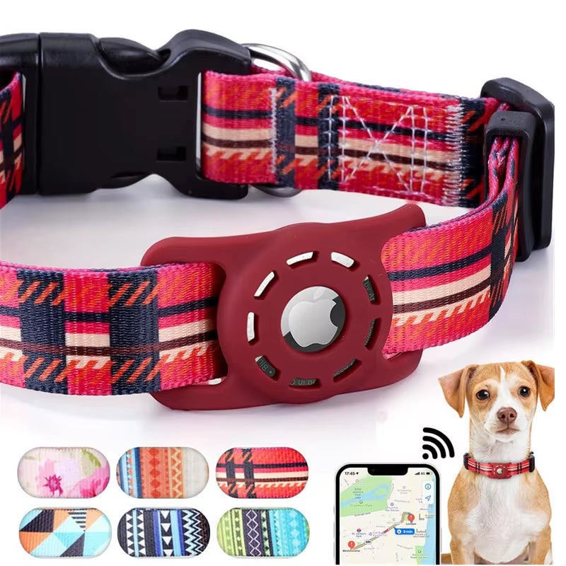 Reflective Collar for Airtag, Dog and Cat Collar, Pet Item, Puppy, Apple Air Tag Holder, Print with Bell, Breakaway Accesorios