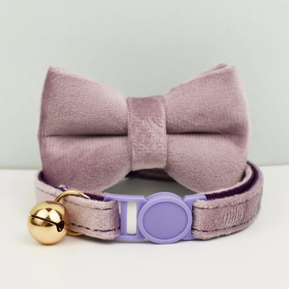 Cat Collar Bowknot Adjustable Safety Pet Collar Velvet Cat Collar Prevent Cats from Choking