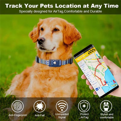 S/M/L Digital Printing Pet Adjustable Collar Puppy Kitten Necklace Collar with Airtag Holder Case Anti-Lost Dog Collar