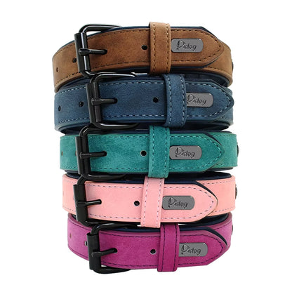 Leather Dog Collar Soft Padded Pet Collar for Small Medium Large Dogs Collars Collar Perro Pitbull Labrador German Shepherd