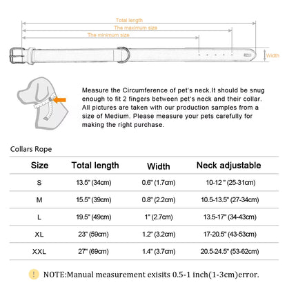 Leather Dog Collar Soft Padded Pet Collar for Small Medium Large Dogs Collars Collar Perro Pitbull Labrador German Shepherd