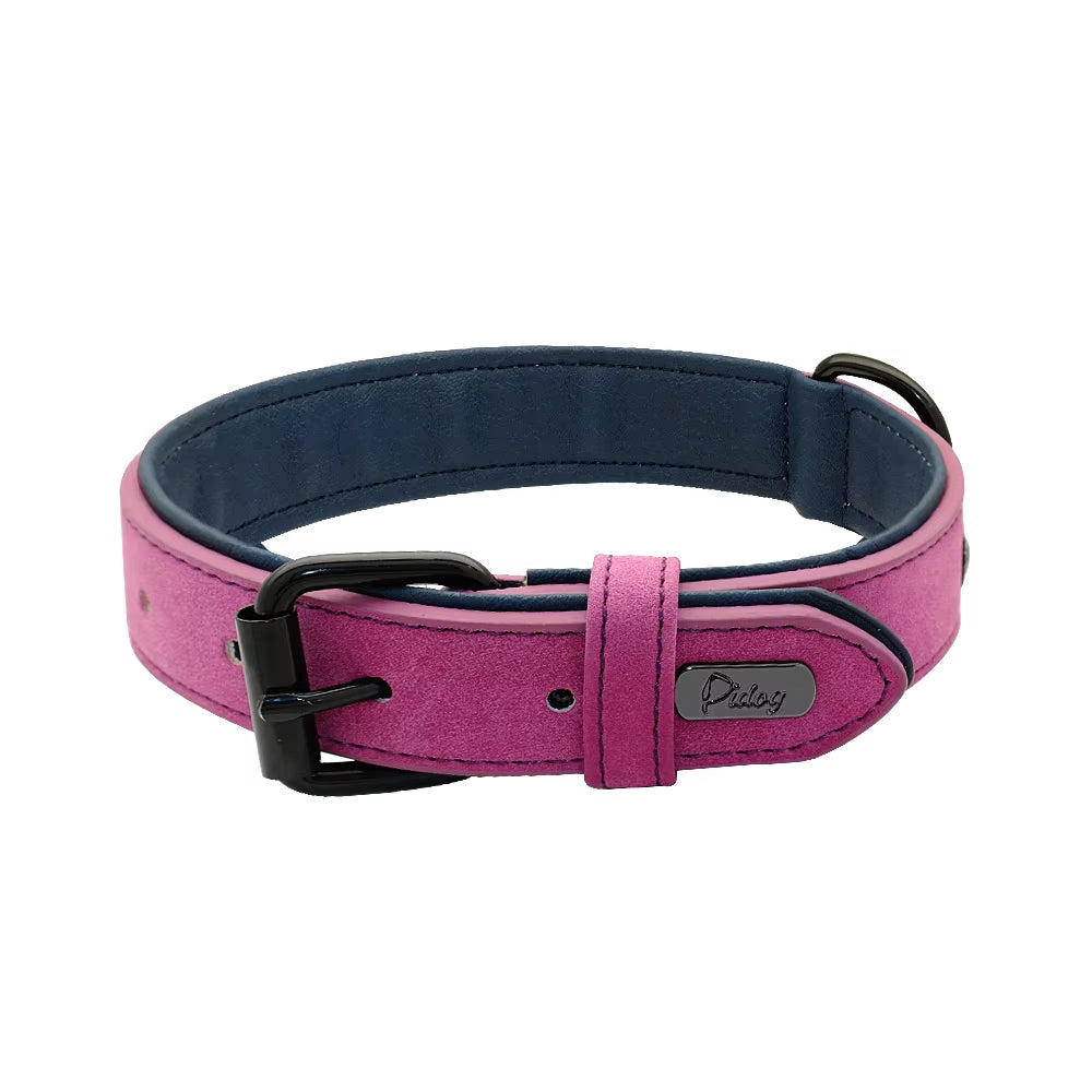 Leather Dog Collar Soft Padded Pet Collar for Small Medium Large Dogs Collars Collar Perro Pitbull Labrador German Shepherd
