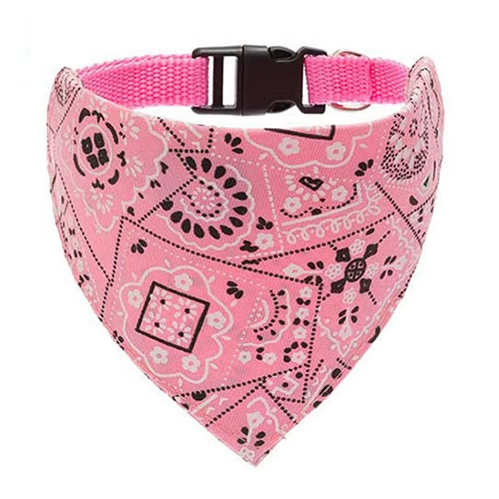 Dog Collar and Dog Bandanas Pet Collar Fancy Dog Collar with Bandana for Small Medium and Large Dogs Adjustable Pet Scarf Collar