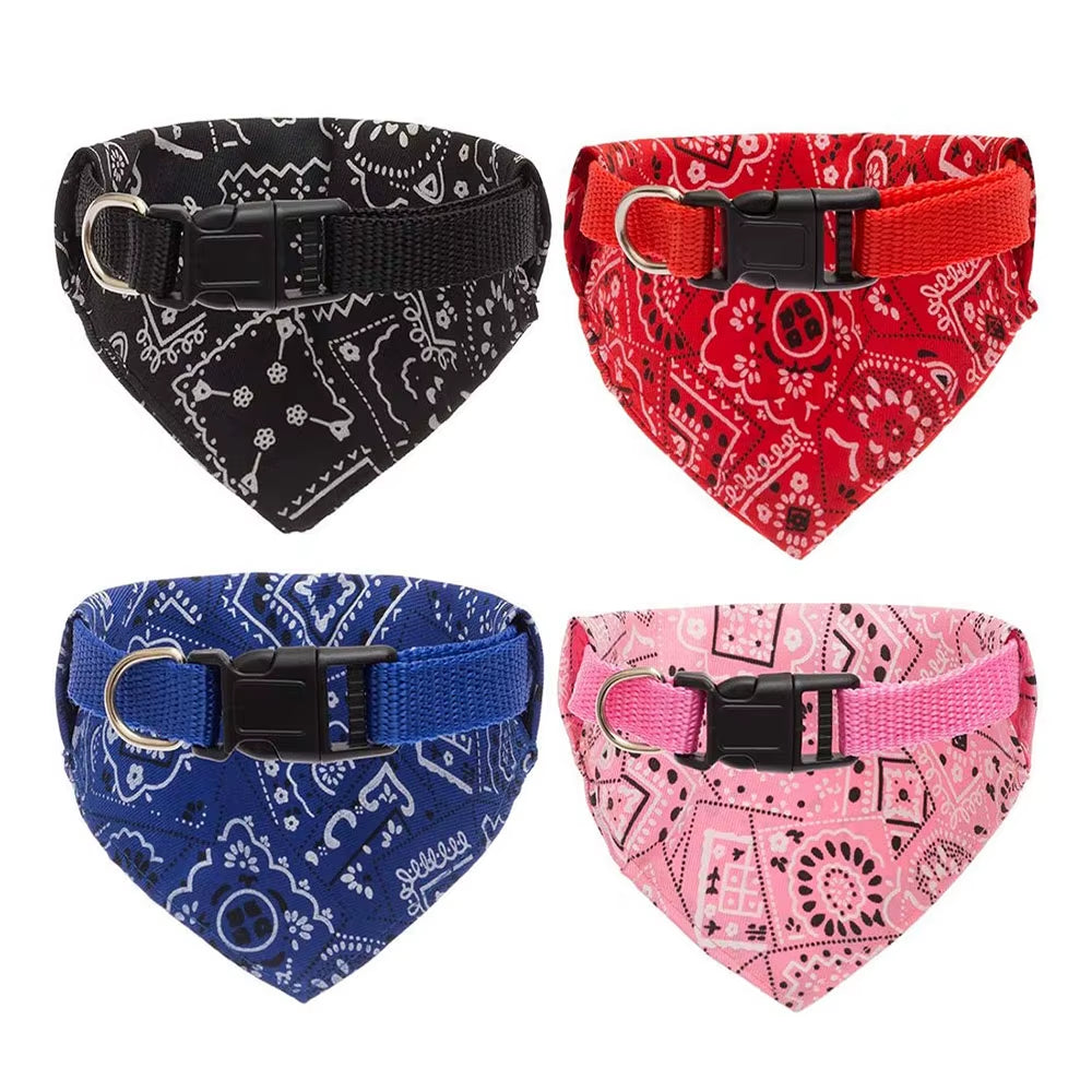 Dog Collar and Dog Bandanas Pet Collar Fancy Dog Collar with Bandana for Small Medium and Large Dogs Adjustable Pet Scarf Collar