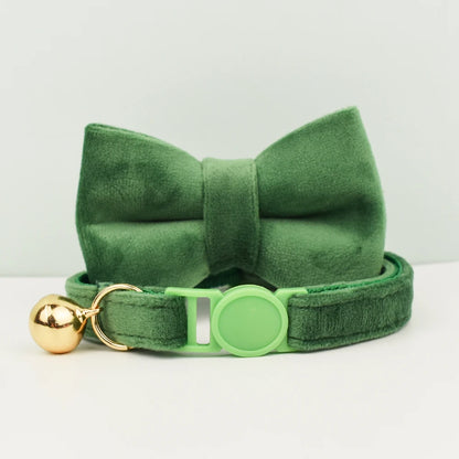Cat Collar Bowknot Adjustable Safety Pet Collar Velvet Cat Collar Prevent Cats from Choking
