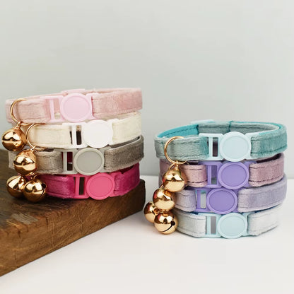 Cat Collar Bowknot Adjustable Safety Pet Collar Velvet Cat Collar Prevent Cats from Choking
