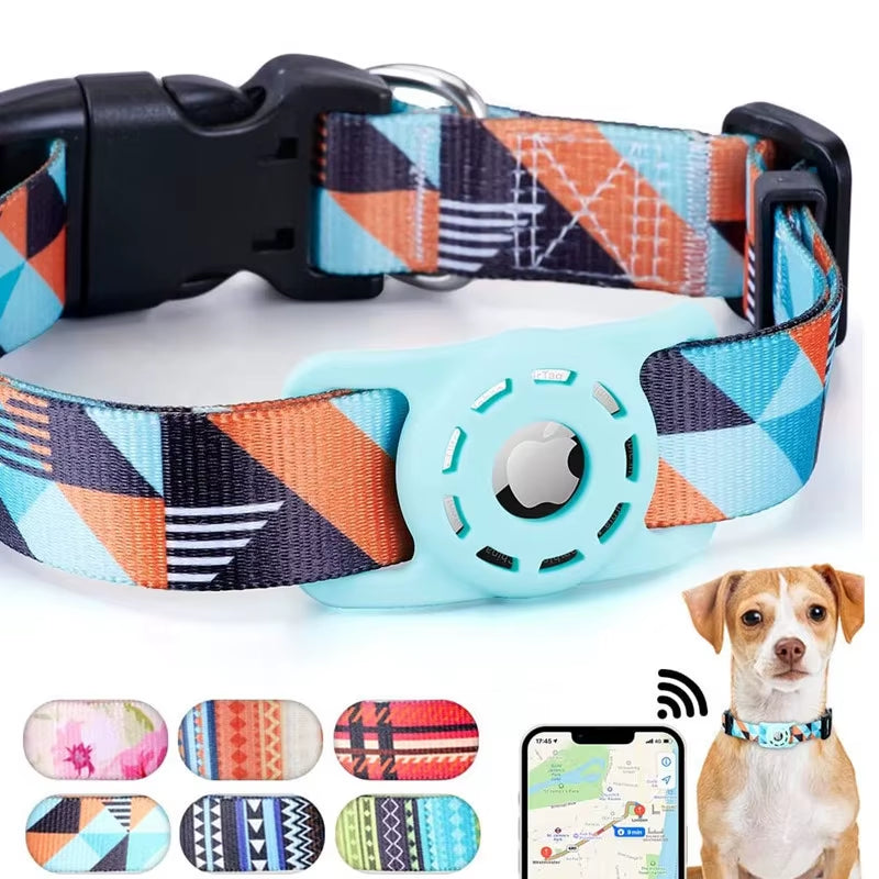 Reflective Collar for Airtag, Dog and Cat Collar, Pet Item, Puppy, Apple Air Tag Holder, Print with Bell, Breakaway Accesorios