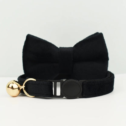 Cat Collar Bowknot Adjustable Safety Pet Collar Velvet Cat Collar Prevent Cats from Choking